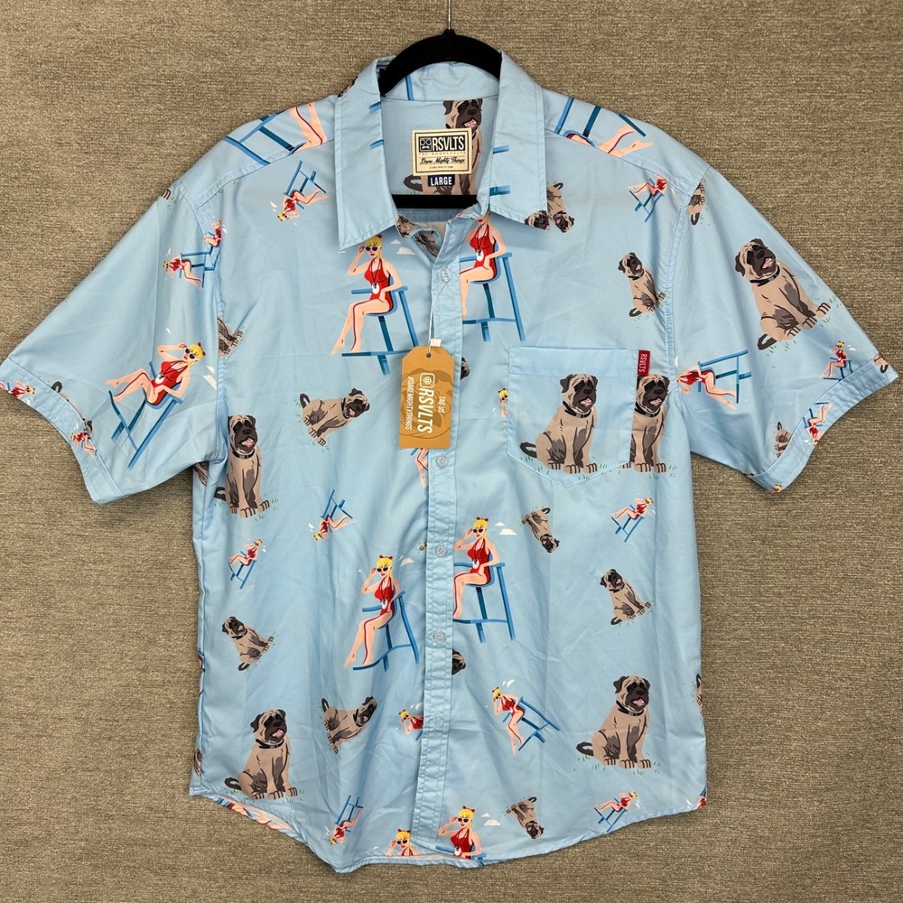 The Roosevelts RSVLTS 90s Sandlot Shirt Wendy Peffercorn Lifeguard Dog Large NWT